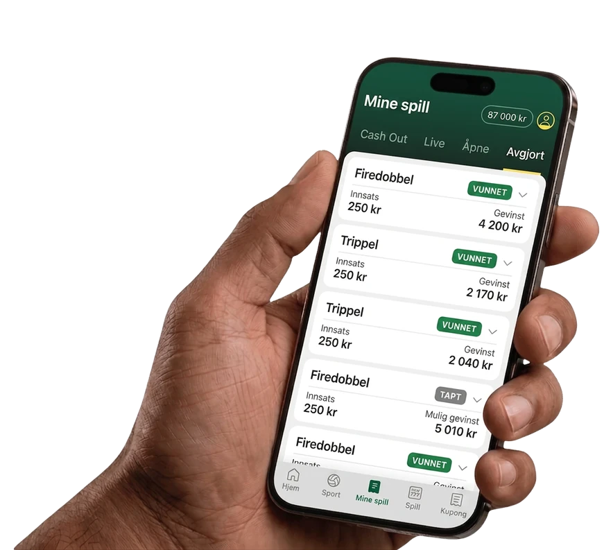 Oversikt over tippe-appen — vinnende kombinasjoner fra Tipping1